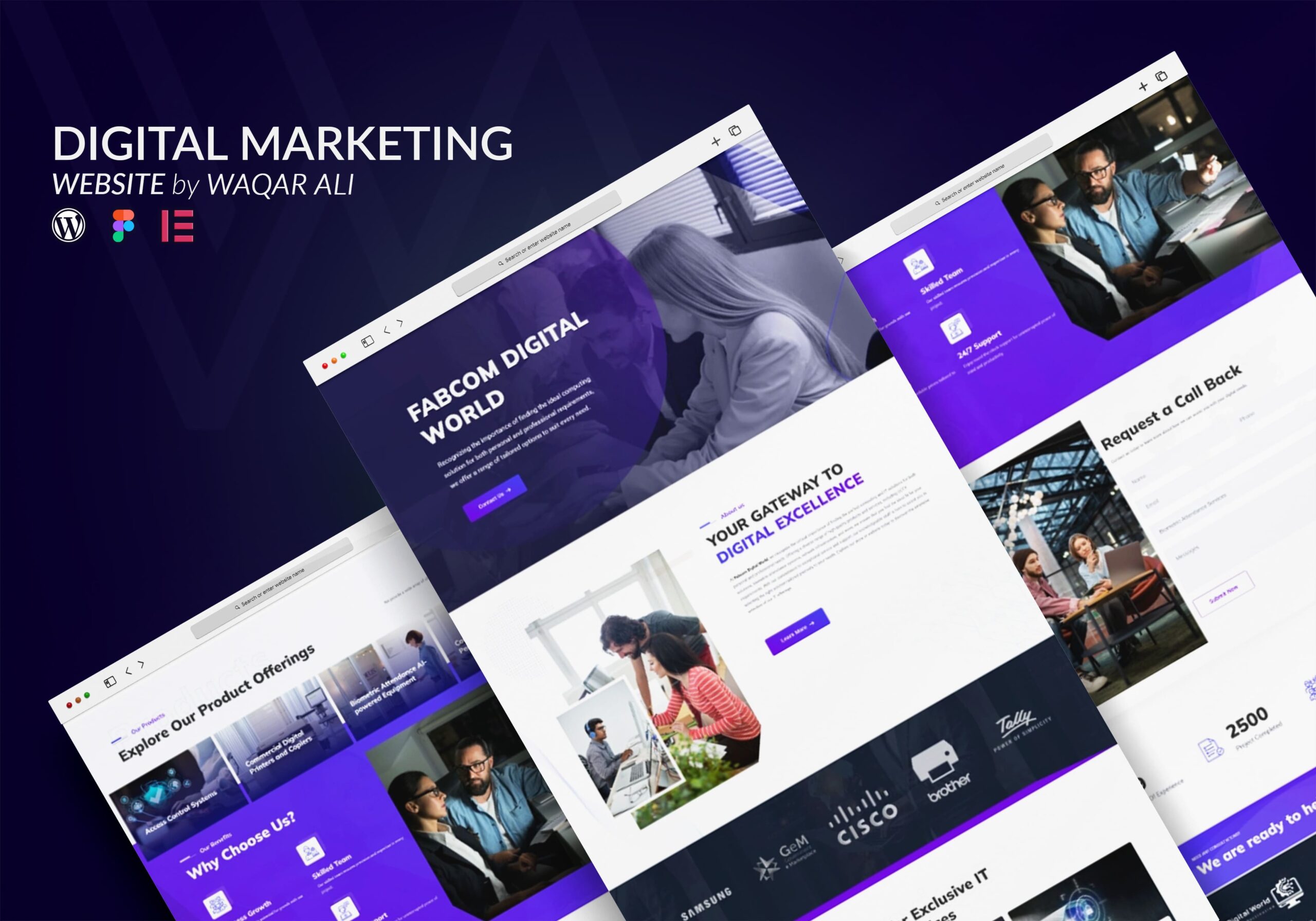 Fabcom Digital, A website design by waqar ali for digitial marketing company