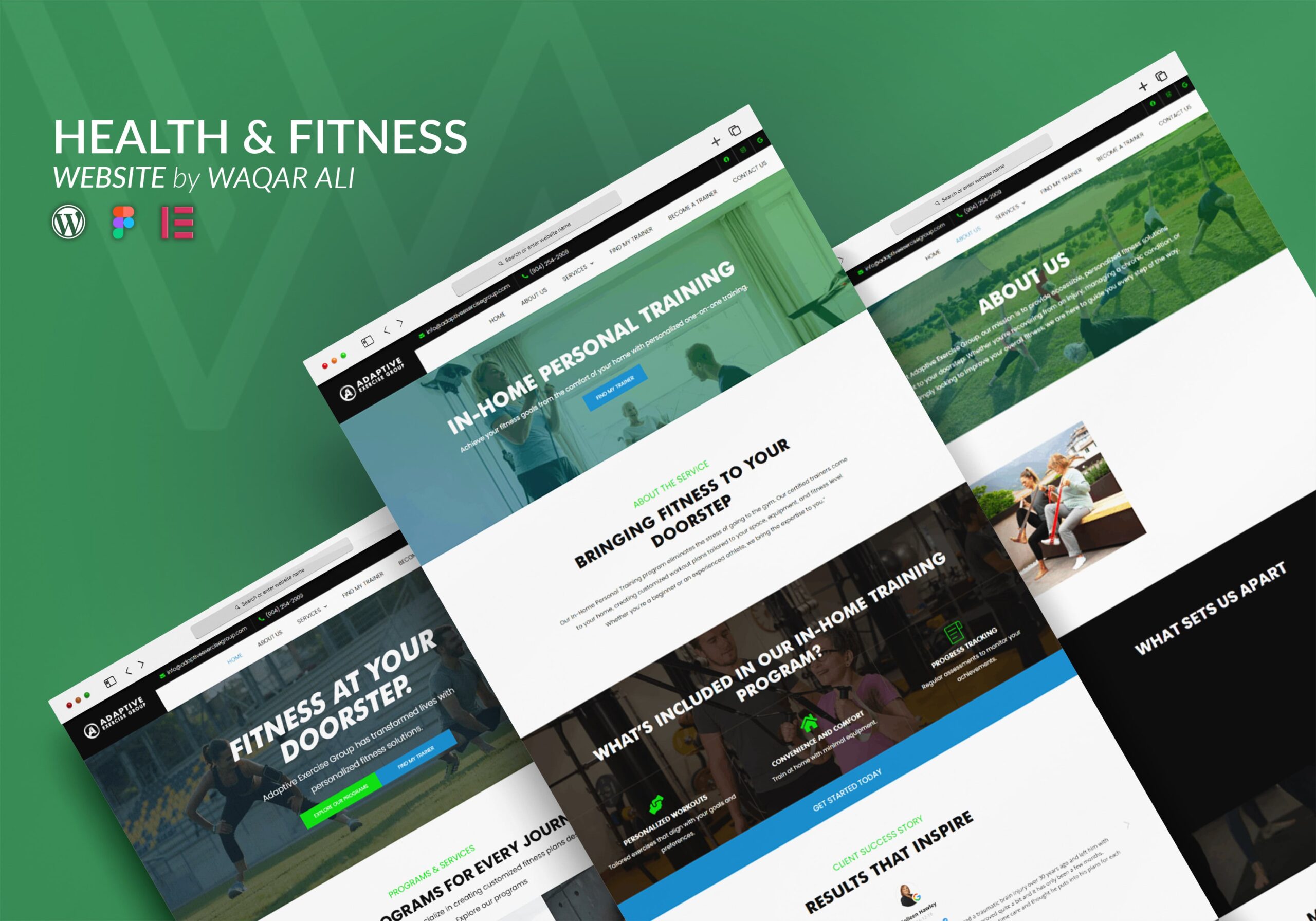 Adaptive excercise health and fitness website design by waqar ali