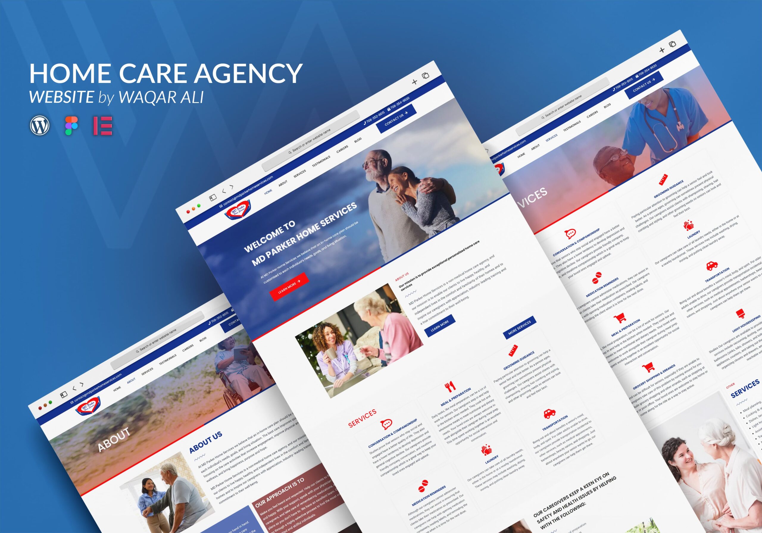 Home care agency website design by waqar ali