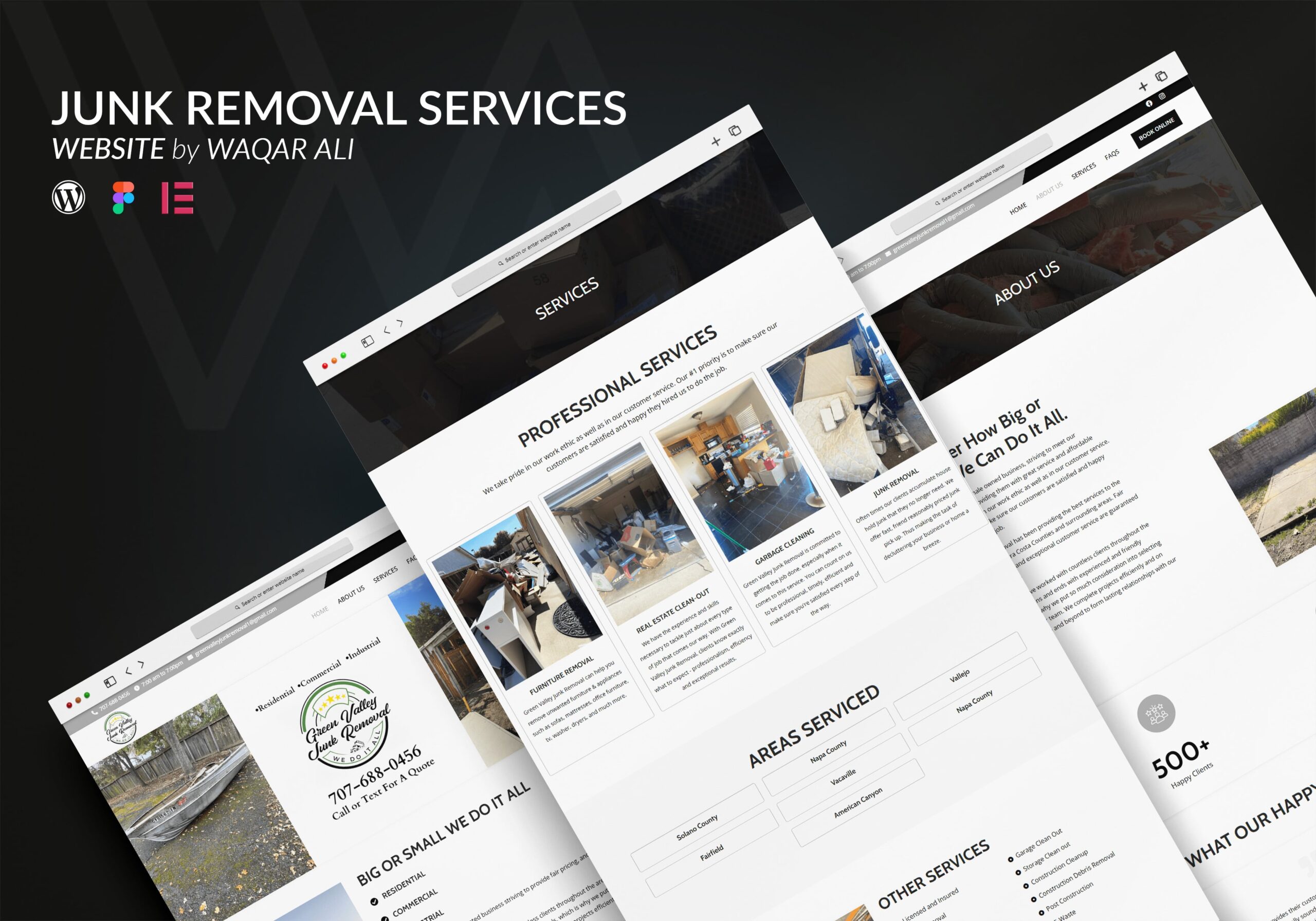 Green valley, A junk removal services website design and development by waqar ali